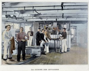 A tisztek konyhája – a „Katonai albumban – Navy: Life on board” alkotó: French School