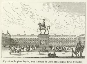 Place Royale, XIII. Lajos szobrával; Israel Sylvestre után alkotó: French School