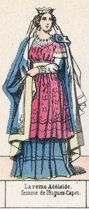 Adelaide királynő, Hugues-Capet felesége (színes metszet) alkotó: French School