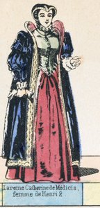 Medici Katalin királynő, 2. Henrik felesége (színes metszet) alkotó: French School