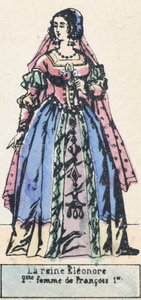 Eleonore királynő, Francois 1er második felesége (színes metszet) alkotó: French School