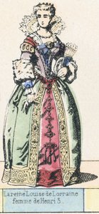 Lotharingiai Louise királynő, Henrik 3 felesége (színes metszet) alkotó: French School