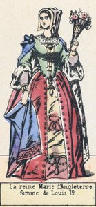 Mária angol királynő, Lajos 12 felesége (színes metszet) alkotó: French School