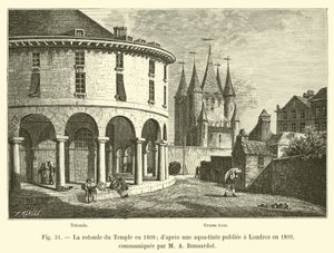A Templom Rotunda 1808-ban; egy 1809-ben Londonban megjelent akvatinta után, amelyet M A Bonnardot közölt alkotó: French School