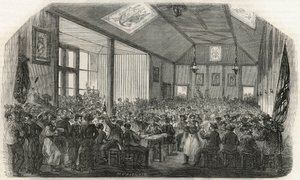 A csónakosok kocsmája Bercyben a 19. században – Edmond Texier 1852-es metszete „Tableau-de-Parisban” alkotó: French School