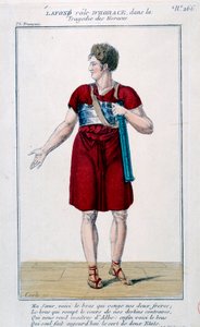 Lafon Horatius szerepében Corneille Horatius című tragédiájában (1640). századi metszet. Párizs, Comedie Francaise. alkotó: French School