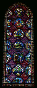 Lancet Window, amely Lázár és a gazdag ember példázatát ábrázolja alkotó: French School