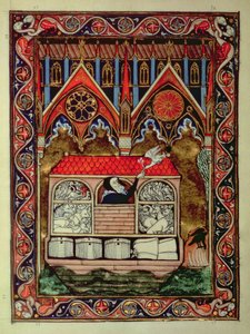 Lat 10525 f.3v Noé bárkája, Szent Lajos zsoltárából, 1258-70 körül alkotó: French School