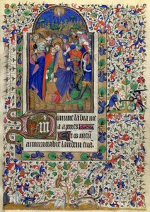 Lat 1156 f.133 Júdás csókja, Marguerite dOrleans óráiból, 1426-38 alkotó: French School