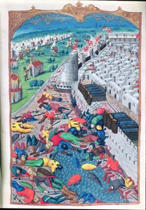 Lat 6067 Tiszteletre méltó kapituláció után, Guillaume Caoursin Rodosz ostromának történetéből, 1483 alkotó: French School