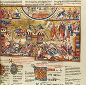 Lat 8846 f.76, ostrom egy városon, a Hebraica Romana Gallicától alkotó: French School
