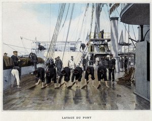 A fedélzet mosása – a „Katonai albumban – Navy: Élet a fedélzeten” alkotó: French School