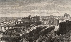 Laval - Mayenne - Pays de la Loire - metszet V.A. Malt-Brown „La France illustrée: földrajz, történelem, statisztikai adminisztráció” c. 1884 alkotó: French School