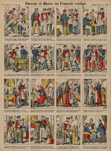Lustaság és nyomorúság, vagy Francois javítva (színes metszet) alkotó: French School