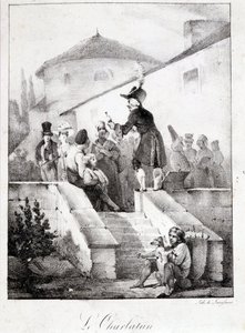 Le Charlatan (csodatermék eladó) alkotó: French School