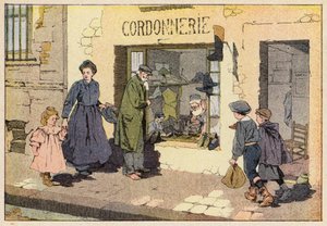 Le Cordonnier, A cipőkészítő (színes litho) alkotó: French School