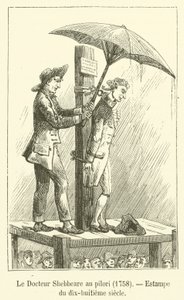 Doktor Shebbeare a pilléren, 1758, Nyomtatás a XVIII. századból alkotó: French School