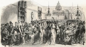 A Grand Salon du cafe Frascati Párizsban a 19. században – Edmond Texier 1852-es metszete „Tableau-de-Paris”-ban alkotó: French School