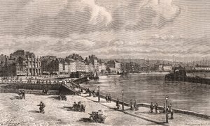 Le Havre - Normandie - metszet a „La France illustree: földrajz, történelem, közigazgatás statisztika” című könyvében, V.A. Maláta-barna. 1884 alkotó: French School