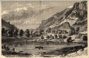 Le Lauzet-Ubaye - Le lac du Lauzet - település Délkelet-Franciaországban, Alpes-de-Haute-Provence megyében - "" PATRIE" metszet" - PECTUREQUIREQUE FRANCE LEÍRÁS 6 KÖTETÉSBEN LUCIEN HUARD TÁRSA - 19. század vége alkotó: French School