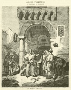 Le Marchand de Macaroni (metszet) alkotó: French School