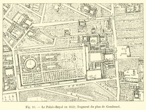A Palais-Royal 1652-ben; Gomboust tervének töredéke alkotó: French School