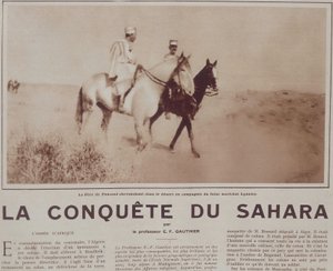Le Pere Charles de Foucauld (1858-1916) a sivatagban lovagol a leendő marechal Hubert-tel (Louis-Hubert-Gonzalve) Lyautey-vel (1854-1934) – „” Vu”-ban”, 1929. dec. alkotó: French School