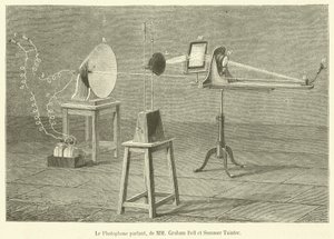 The Talking Photophone, Mrs. Graham Bell és Summer Tainter (metszet) alkotó: French School