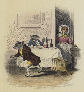 A Rat De Ville és a Rat Des Champs (színes metszet) alkotó: French School