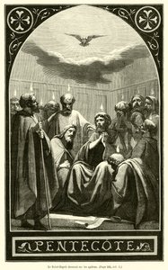 Le Saint-Esprit descend sur les apotres (engraving) alkotó: French School