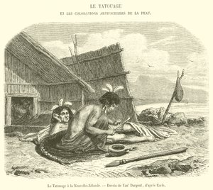 Die Tätowierung in Neuseeland (Gravur)