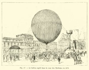 A fogságba esett léggömb a Tuileriák udvarán 1878-ban alkotó: French School