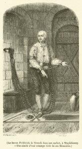 Frédéric de Trenck báró a börtönében, Magdeburgban (metszet) alkotó: French School