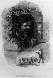 A jóisten, Chanson de Beranger Pierre Jean de Beranger (1780-1857) francia költő és dalszerző „Az életmű befejeződik” című művében (1834). alkotó: French School
