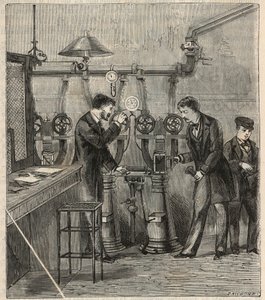 Pneumatikus posta Párizsban - Pneumatikus posta vagy pneumatikus posta Párizsban - Gravírozás a "" Sciences mise à la range de tous - physics et chimie populaires"-be Alexis Clerc - 19. század vége - Magángyűjtemény alkotó: French School