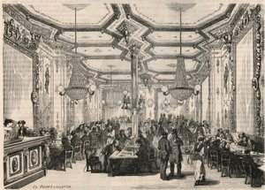 A Pierron kávézó Párizsban a 19. században – Edmond Texier metszete a „Tableau-de-Paris”-ban 1852 alkotó: French School