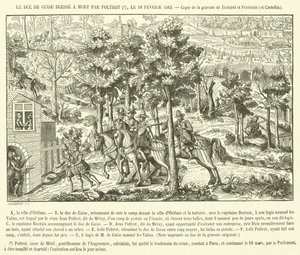 Guise hercege halálosan megsebesült (metszet) alkotó: French School