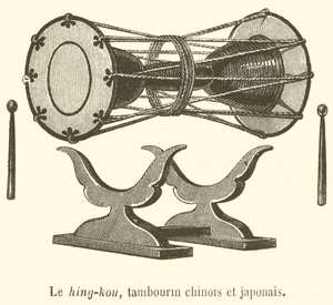 Hing-kou, kínai és japán tambura (metszet) alkotó: French School