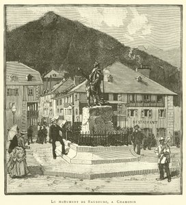 Saussure emlékműve, Chamonix-ban (metszet) alkotó: French School