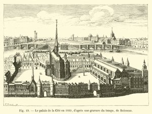 A város palotája 1660-ban, Boisseau korabeli metszetéből alkotó: French School