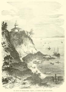 A Kannon-Saki világítótorony (Japán), a Yedo-öböl bejáratánál (metszet) alkotó: French School