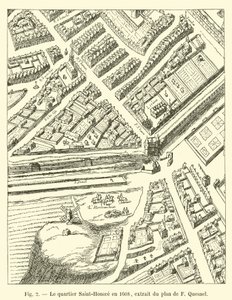 A Saint-Honore kerület 1608-ban, kivonat F Quesnel tervéből alkotó: French School