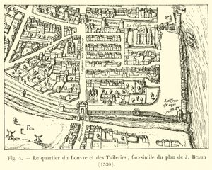 A Louvre és a Tuileries negyed, J Braun tervének fakszimile, 1530 alkotó: French School