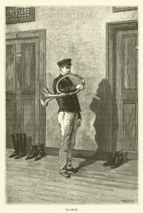 Ébredés (metszet) alkotó: French School