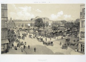 Le square du temple en 1881 - „Párizsban a korokon át: le temple et la rue Royale”, 19. század vége alkotó: French School