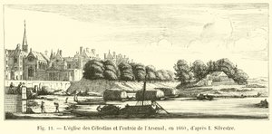 A Celestins templom és az Arzenál bejárata, 1660-ban, I. Silvestre után alkotó: French School