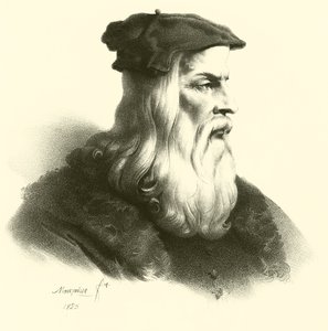 Leonardo Da Vinci, portré (metszet) alkotó: French School