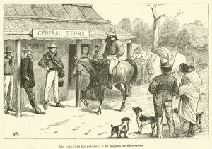 Die Kolonisten von Queensland (Gravur) von French School