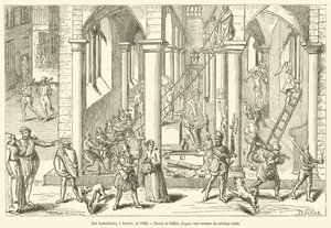 Az ikonoklasztok Antwerpenben, 1566-ban (metszet) alkotó: French School