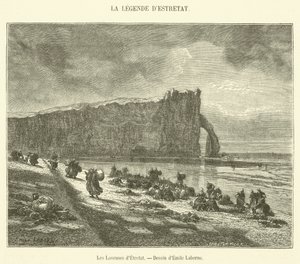 Etretat alátétjei (metszet) alkotó: French School